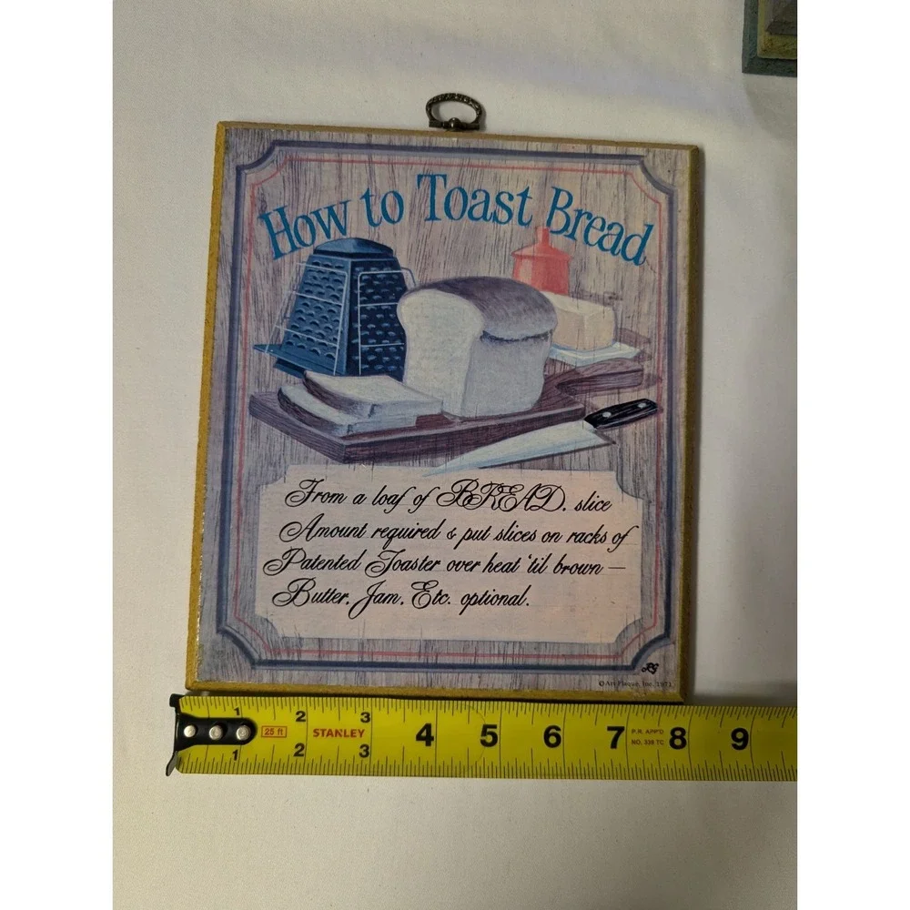 Vintage Cottagecore Kitchen Plaques Set of 4 Wall Hangings Cooking Decor
